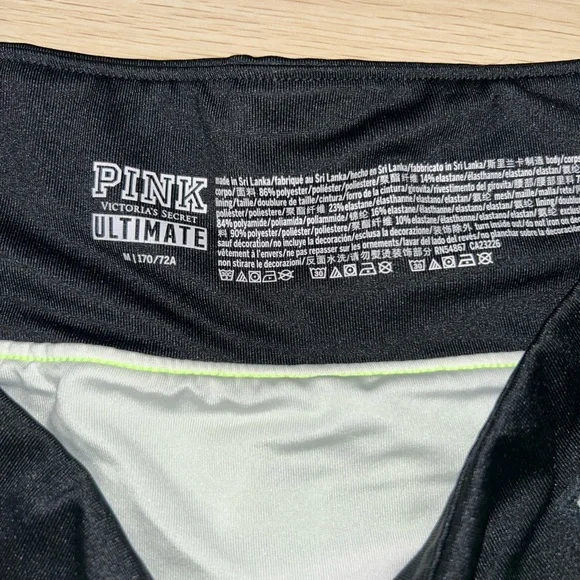 Victoria’s Secret PINK ultimate shorts SZ MED Neon green sports athletic - Picture 4 of 4
